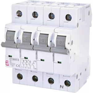 Автоматичний вимикач ETI 002146507 ETIMAT 6 3p+N з 1.6A (6kA)