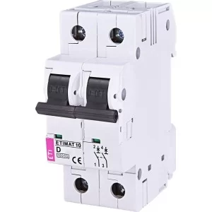 Автоматичний вимикач ETI 002153708 ETIMAT 10 2p D 2А (10 kA)