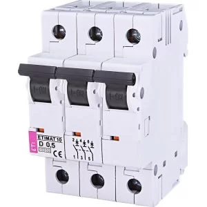 Автоматичний вимикач ETI 002155701 ETIMAT 10 3p D 0.5А (10 kA)