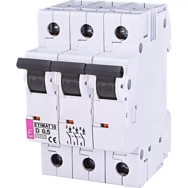 Автоматичний вимикач ETI 002155707 ETIMAT 10 3p D 1.6А (10 kA)