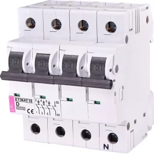 Автоматичний вимикач ETI 002156708 ETIMAT 10 3p+N D 2А (10 kA)