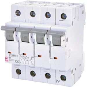Автоматичний вимикач ETI 002165520 ETIMAT 6 3p+N D 40А (6 kA)