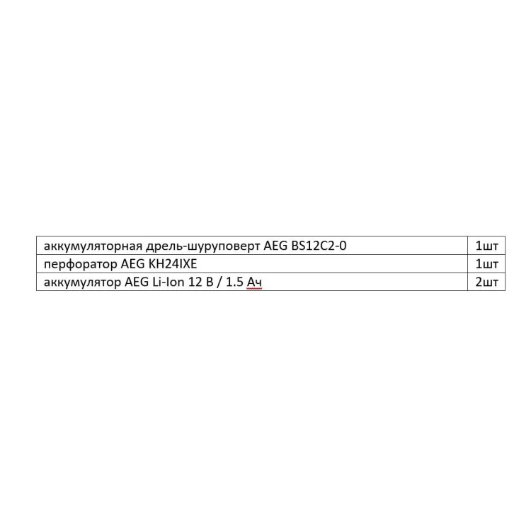 Набір інструментів AEG 4935464158 в комплекті з BS12C2-0 KH24IXE відгуки - зображення 5