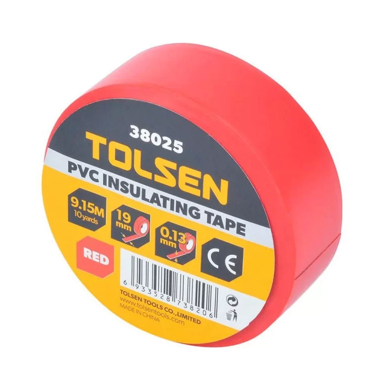 в продажу Червона ізоляційна cтрічка Tolsen 38025 19ммх9,2м 0,3мм - фото 3