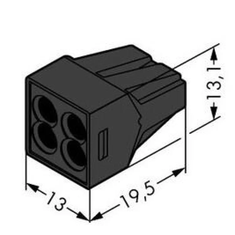 Клема для розподільних коробок WAGO 773-514 на 4 провідника чорна ціна 14грн - фотографія 2