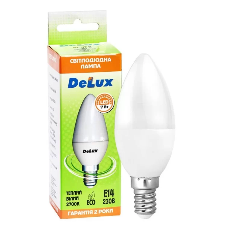 Светодиодная лампа DELUX BL37B 7Вт 2700K 220В E14 цена 35грн - фотография 2