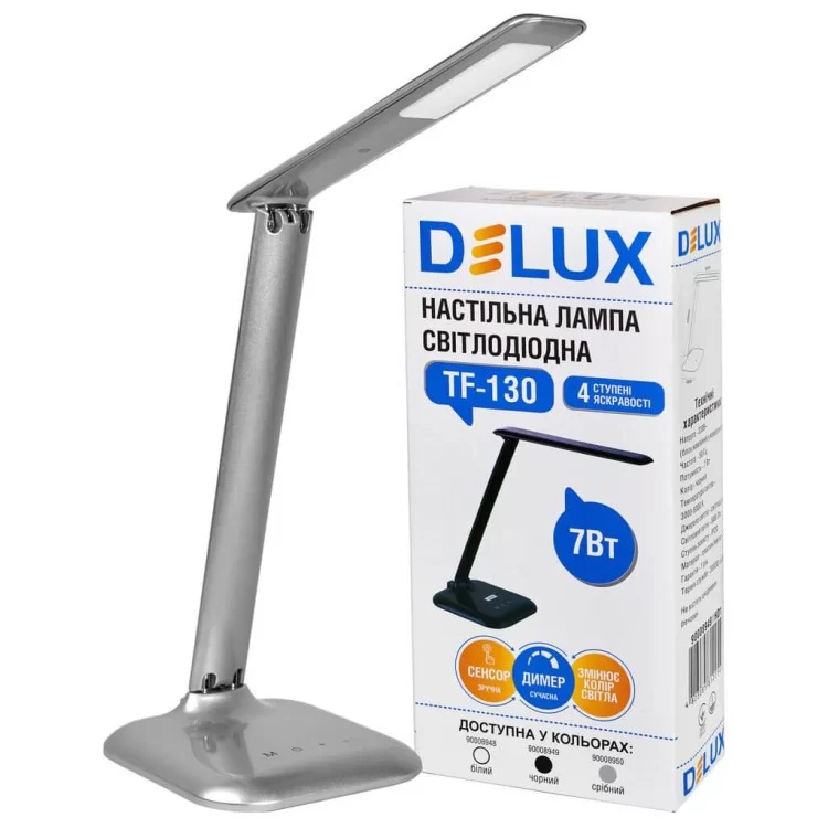 Настольный светильник DELUX TF-130 7Вт серебристый цена 994грн - фотография 2