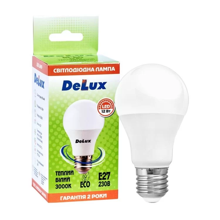 Светодиодная лампа DELUX BL 60 12Вт 3000K 220В E27 цена 44грн - фотография 2