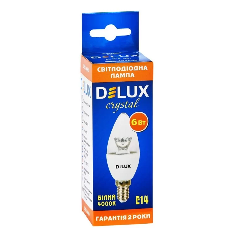 в продажу Світлодіодна лампа DELUX BL37B 6Вт 3000K 220В E14 crystal - фото 3