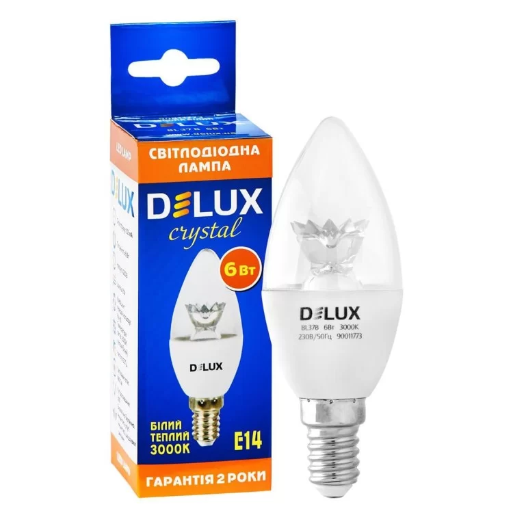 Світлодіодна лампа DELUX BL37B 6Вт 4000K 220В E14 crystal ціна 46грн - фотографія 2