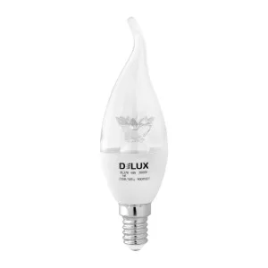 Светодиодная лампа DELUX BL37B 6Вт tail 3000K 220В E14 crystal