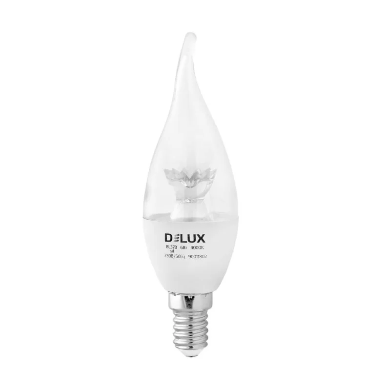 Світлодіодна лампа DELUX BL37B 6Вт tail 4000K 220В E14 crystal