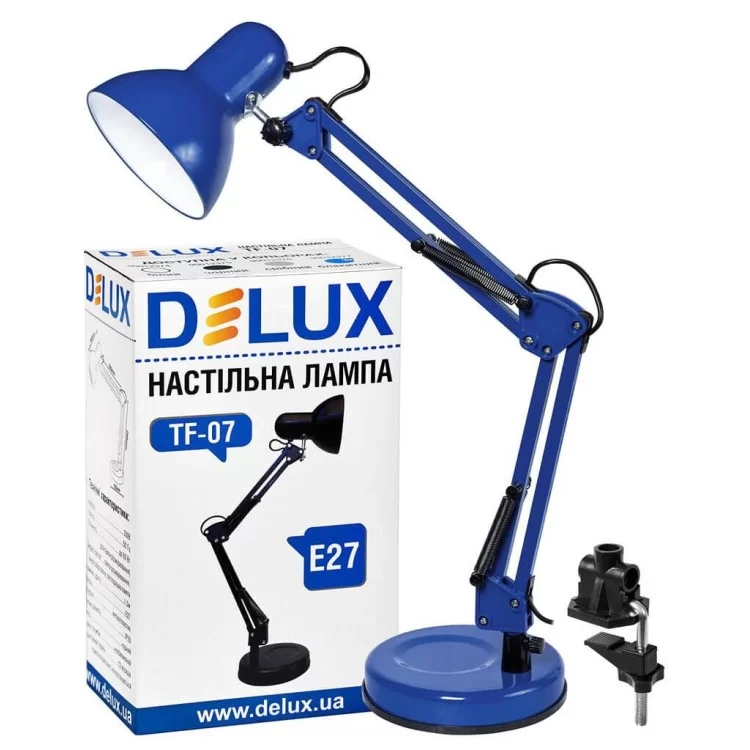 Світильник настільний DELUX TF-07 E27 синій ціна 702грн - фотографія 2