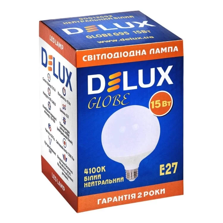 в продажу Лампа світлодіодна Delux G95 15Вт 4100К Е27 - фото 3