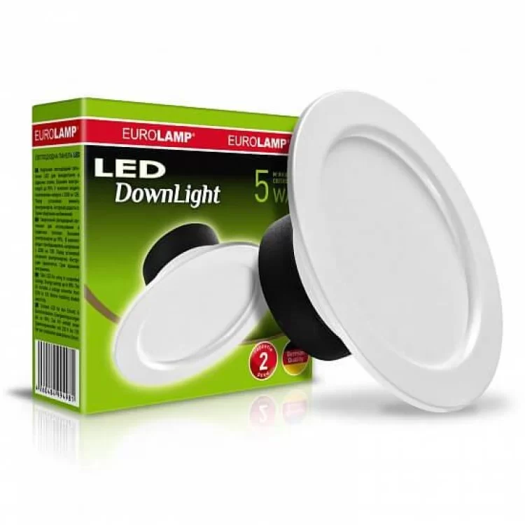 Круглий LED світильник Eurolamp LED-DLR-5/3(Е) 5Вт 3000К ціна 115грн - фотографія 2