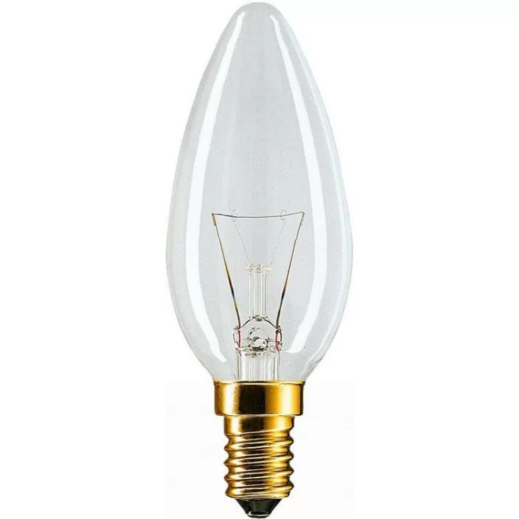 Прозрачная свечкоподобная лампа накаливания PHILIPS 10018533 B35 40W Е14 CL