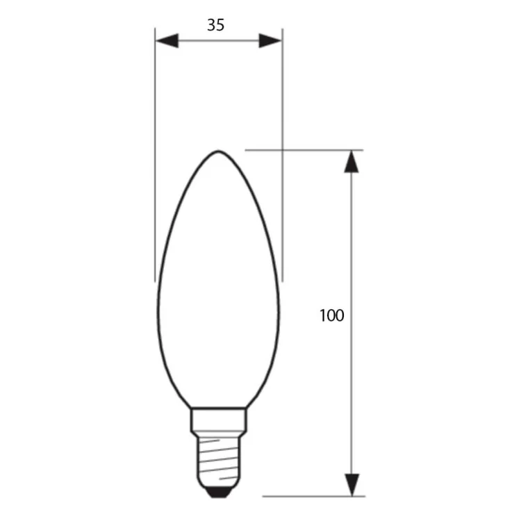 Прозрачная свечкоподобная лампа накаливания PHILIPS 10018533 B35 40W Е14 CL цена 23грн - фотография 2