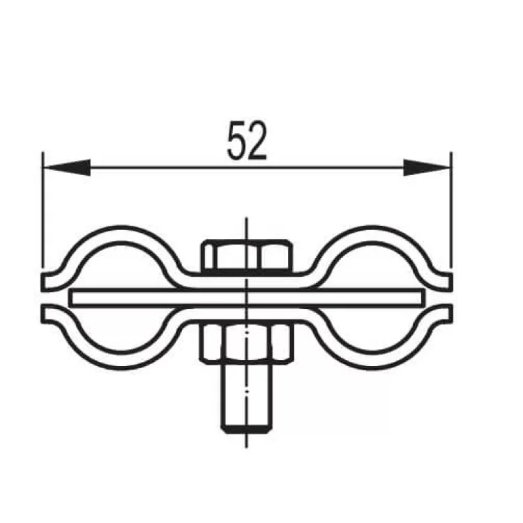 Мідний паралельний зажим прута блискавкозахисту з роздільною пластиною DKC NG3107CU Ø8мм ціна 662грн - фотографія 2