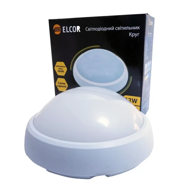Круглий LED світильник ELCOR 713008 12Вт 4200K 900Лм IP54 відгуки - зображення 5