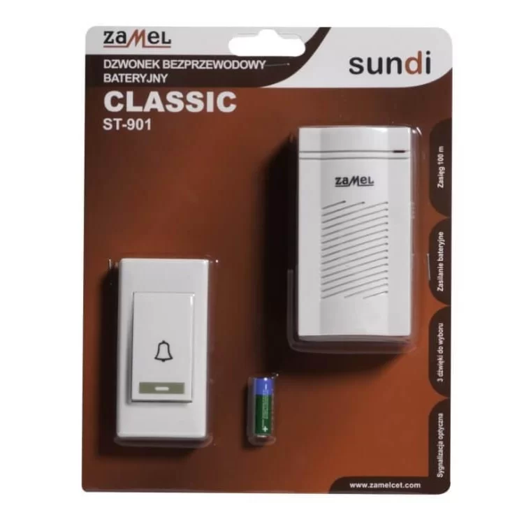 Бездротовий дзвінок на батарейках Zamel ST-901 Classic відгуки - зображення 5
