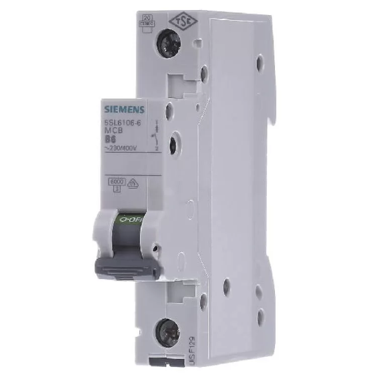Автоматичний вимикач Siemens 5SL6163-6 230В/400В 1Р В 63А - фото 9