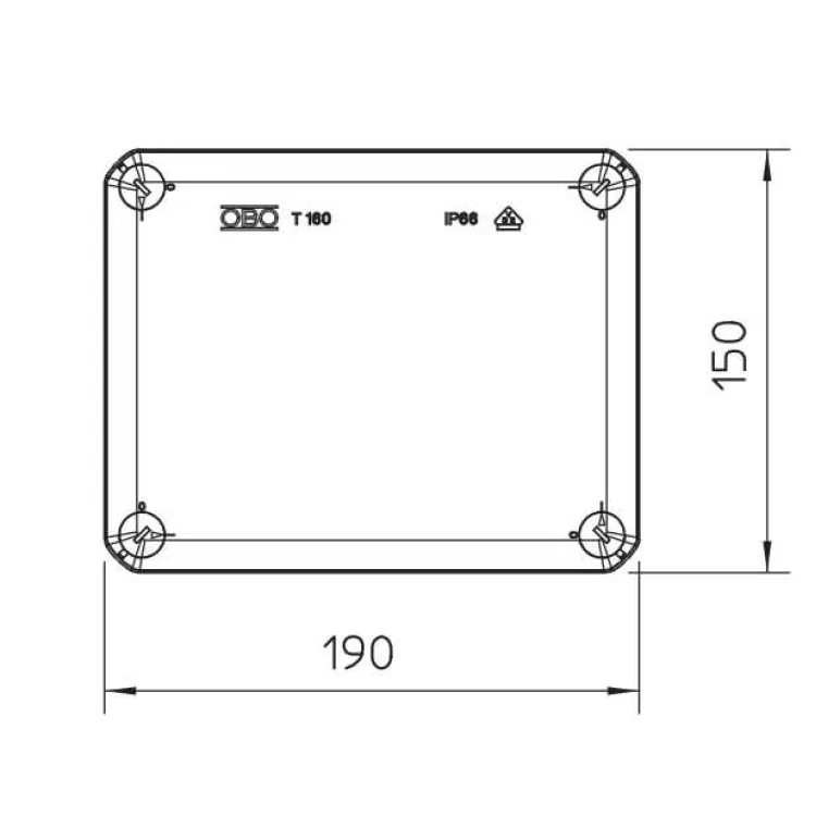 Вогнетривка розподільна коробка OBO Bettermann (7205524) FireBox T160E P30-P90 (190х150х77) 5х10мм з поліпропілену ціна 2 332грн - фотографія 2