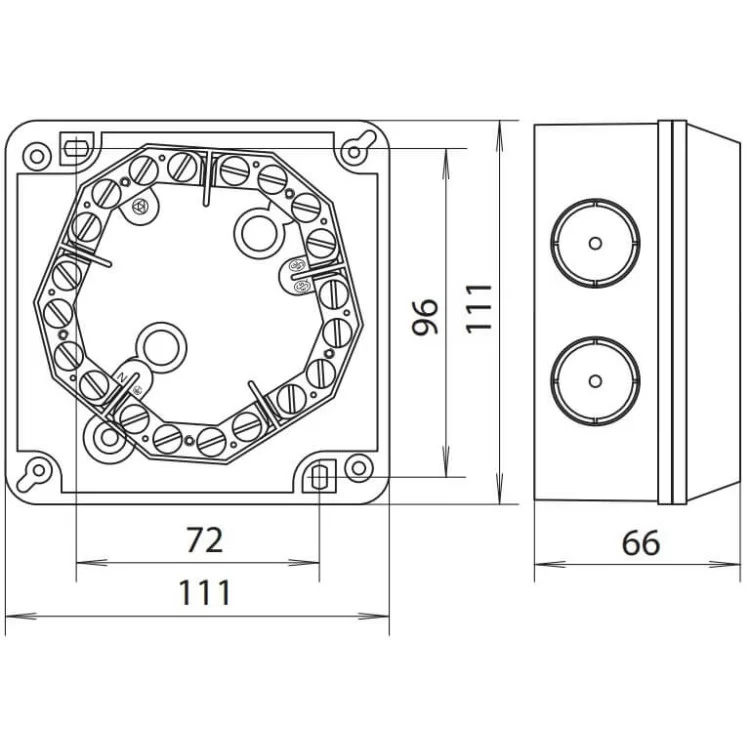 Розподільна коробка SEZ 6457-24 S з клемами ціна 483грн - фотографія 2