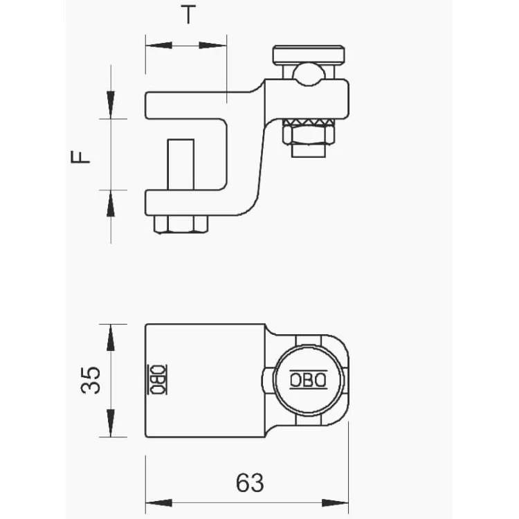 Затискачний блок OBO Bettermann (5304407) 5004 на DIN-ФТ 12 ФТ (40-60 мкм) ціна 416грн - фотографія 2