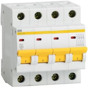 Автоматичний вимикач IEK ВА47-29 4P 4A 4,5кА «C» (MVA20-4-004-C)
