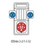 Строительный щиток питания ETI 004483111 с разъемами EDS4m 2-2/1-5 32 (Разъем 32A/5P-1 Schuko-2 АВ: C16/1-1 C32/3-1 «мини»)