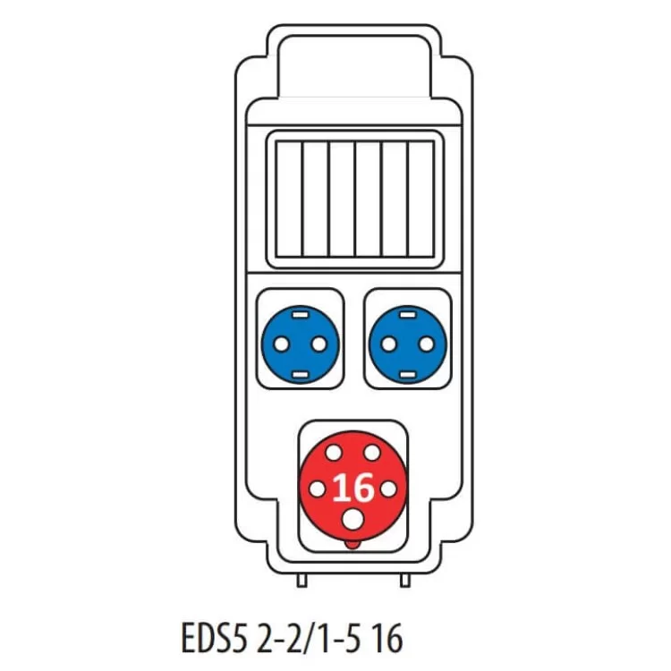 Строительный щиток питания ETI 004483150 с разъемами EDS5 2-2/1-5 16 (Разъем 16A/5P-1 Schuko-2 АВ: C16/1-2 C16/3-1) цена 4 300грн - фотография 2
