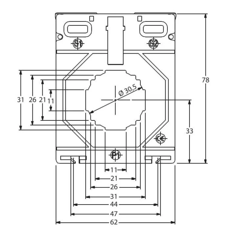 Трансформатор струму ETI 004805500 CTR-30 50/5 1.25VA CL.1 відгуки - зображення 5
