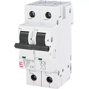 Автоматичний вимикач ETI 002123718 ETIMAT 10 2p B 25А (10 kA)