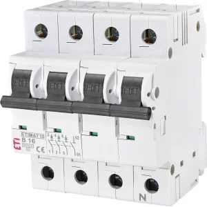 Автоматичний вимикач ETI 002126716 ETIMAT 10 3p+N В 16А (10 kA)