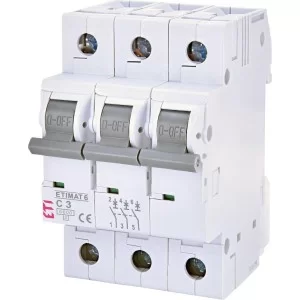 Автоматичний вимикач ETI 002145509 ETIMAT 6 3p з 3А (6 kA)