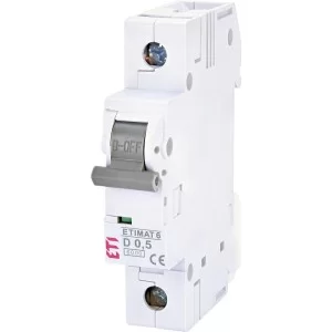 Автоматичний вимикач ETI 002161501 ETIMAT 6 1p D 0.5A (6kA)