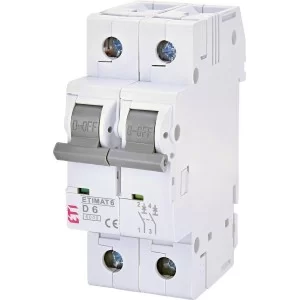Автоматичний вимикач ETI 002163512 ETIMAT 6 2p D 6A (6kA)