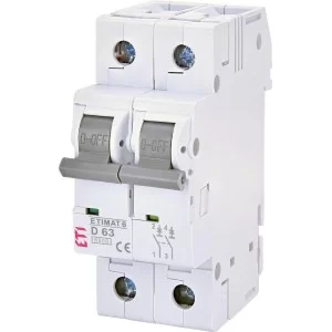 Автоматичний вимикач ETI 002163522 ETIMAT 6 2p D 63A (6kA)