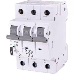 Автоматичний вимикач ETI 002185312 ST-68 3p C 6А (4.5 kA)
