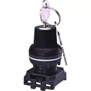 Двохпозиційний поворотний вимикач з ключем ETI 004771371 EGK2-XY90-C з фіксацією 0-1 90° (чорний)