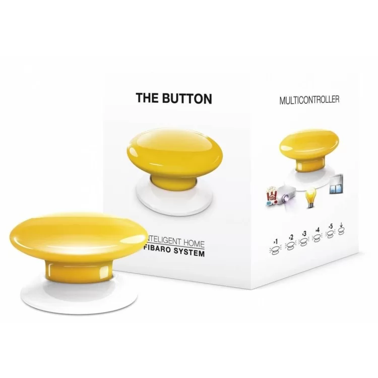 Розумна кнопка Fibaro FGPB-101-4_ZW5 The Button Z-Wave 3V ER14250 (жовта) ціна 799грн - фотографія 2