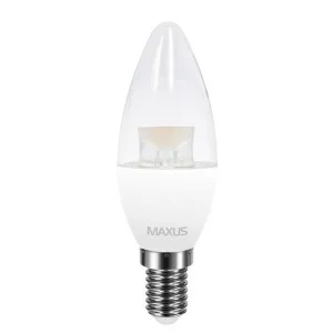 Світлодіодна лампа свічка Maxus CL-C C37 4Вт 3000K 220В E14 в прозорій колбі (1-LED-5313)