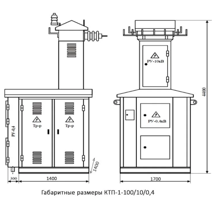 Тупікова трансформаторна підстанція КТП1-100/10 (6)/0,4 кіоскового типу з повітряним введенням ціна 49 995грн - фотографія 2