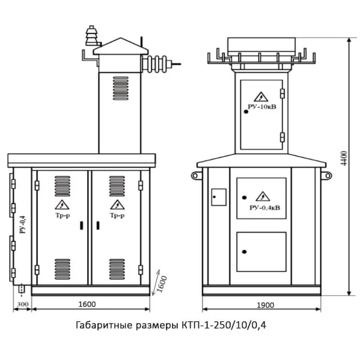 Тупикова трансформаторна підстанція КТП1-250/10 (6)/0,4 кіоскового типу з повітряним введенням ціна 49 995грн - фотографія 2