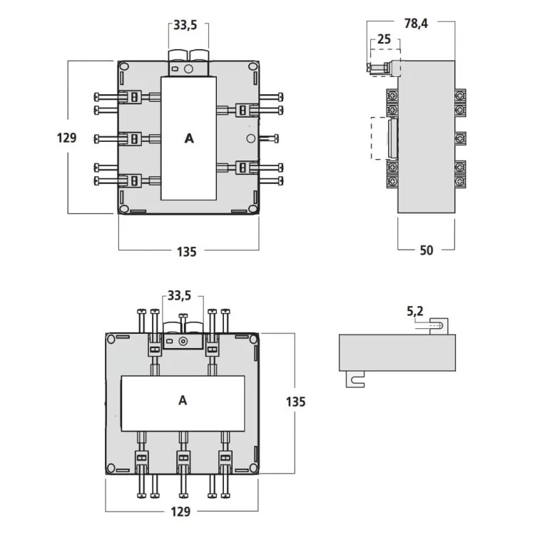 в продажу Трансформатор вимірювальний TAS102B 2000/5А 54x102мм (102x54мм) бічне підключення (кл.0,5=20ВА) IME - фото 3