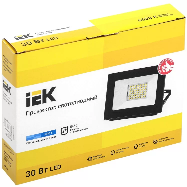 Світлодіодний прожектор IEK СДО 06-30 IP65 6500K ціна 319грн - фотографія 2