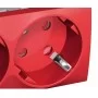 Двойная розетка (с механической блокировкой) Schneider Electric Altira ALB45256 с заземлением и со шторками (красная)