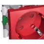 Двойная розетка (с механической блокировкой) Schneider Electric Altira ALB45256 с заземлением и со шторками (красная)