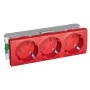 Потрійна розетка (з механічним блокуванням) Schneider Electric Altira ALB45266 (червона)