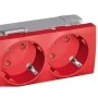 Потрійна розетка (з механічним блокуванням) Schneider Electric Altira ALB45266 (червона)